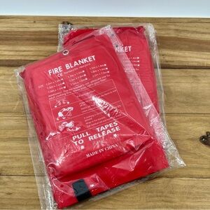 2 New Red Fire Blankets Perfect Gifts Also Great To Have one inside and one out
